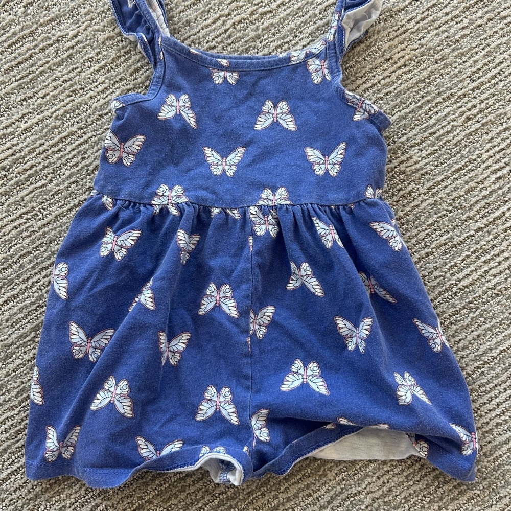 Carter's Blue Butterfly Print Romper